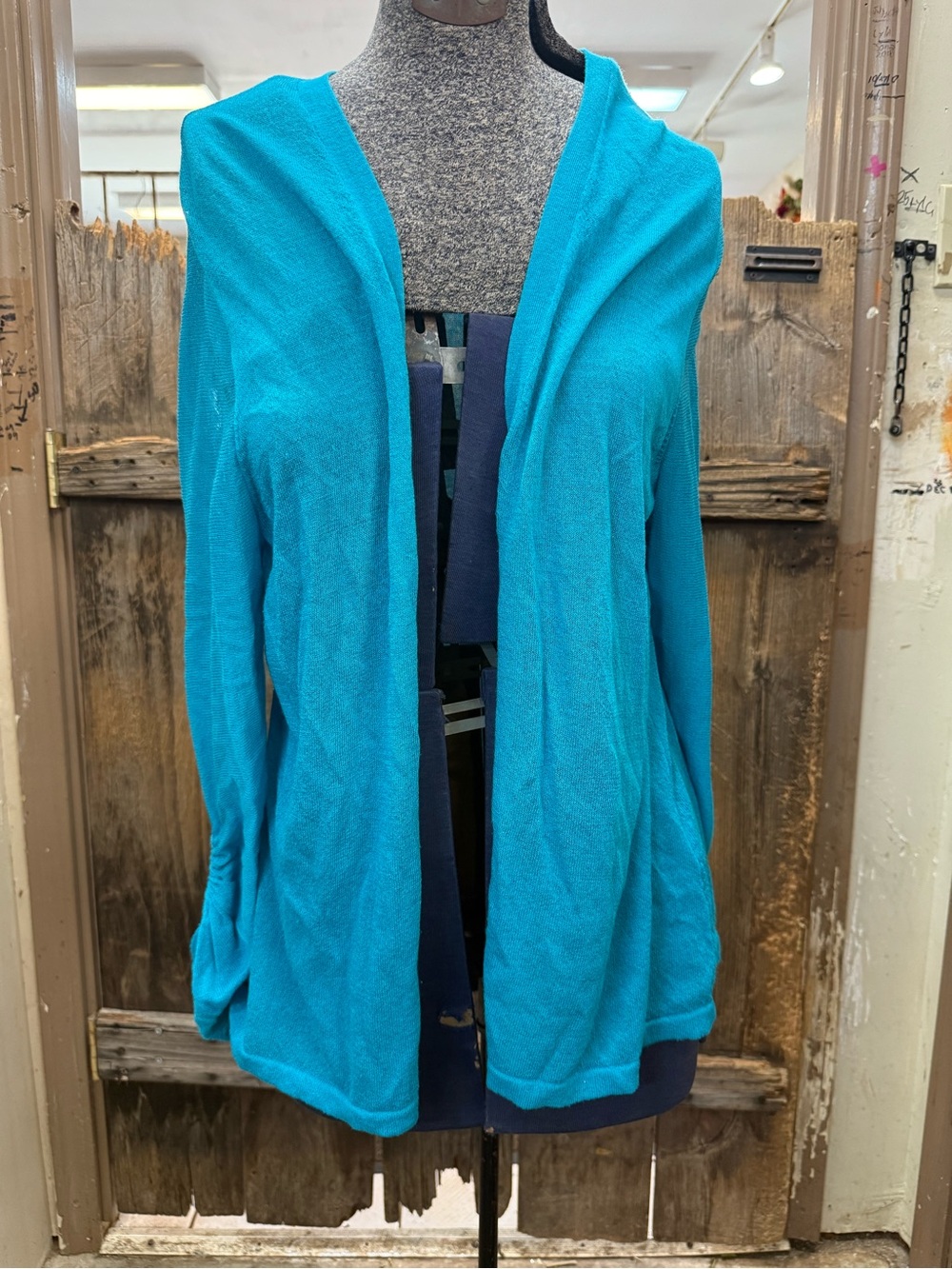 Source Unknown Bright Teal Open-Front Women's Cardigan